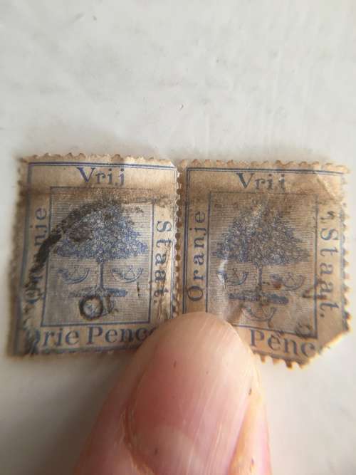SOUTH AFRICA  - ORANGE FREE STATE 3 PENCE USED PAIR