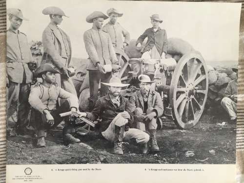 LOVELY SHELL COLLECTORS ITEM - BOER WAR POSTER -  KRUPP QUICK-FIRING GUN USED BY THE BOERS 39CX 31CM