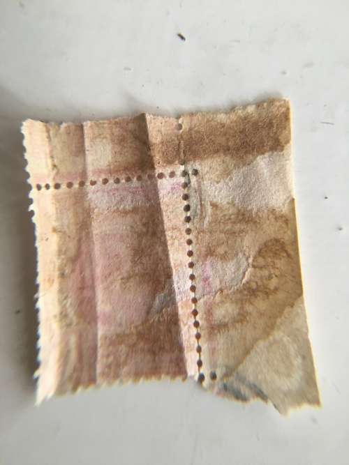 NATAL SOUTH AFRICA - LOVELY 1D 1 PENNY KING EDWARD USED STAMP SIDE OF STAMP FOLDED