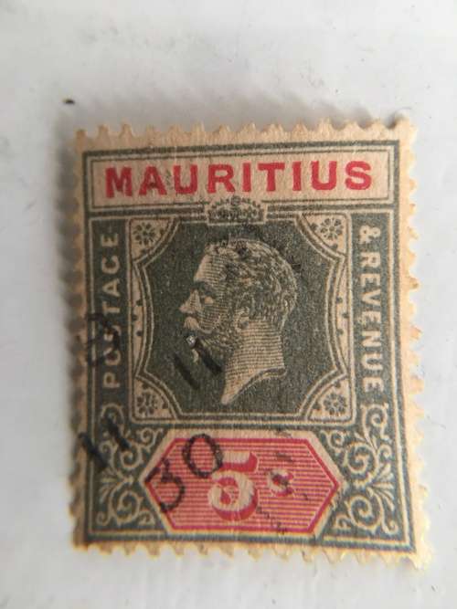 MAURITIUS  - KING GEORGE V USED 5c STAMP  1929
