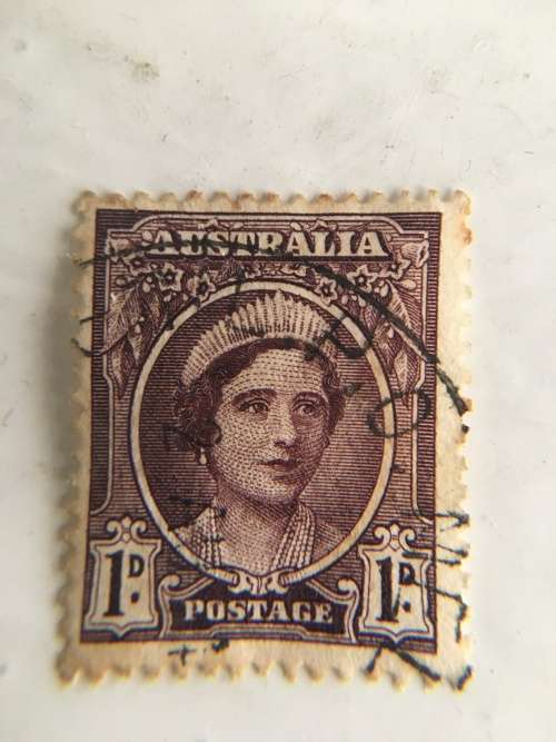 AUSTRALIA 1D QUEEN MOTHER USED STAMP