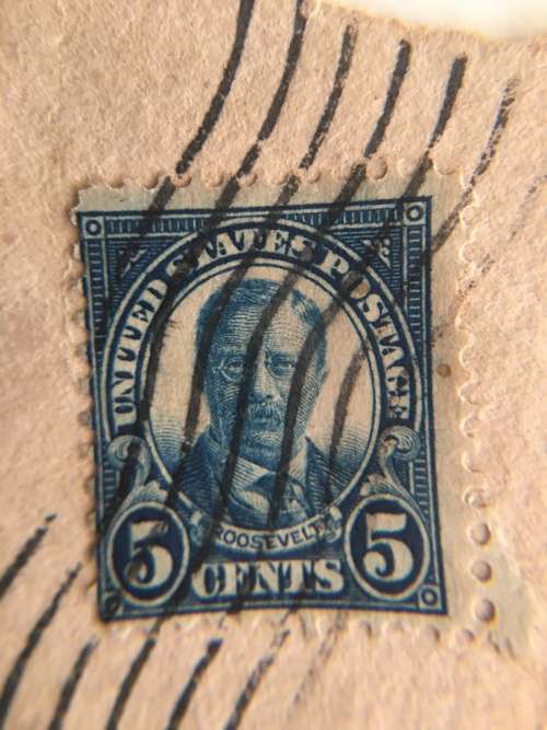 AMERICA 5c USED ROOSEVELT STAMP