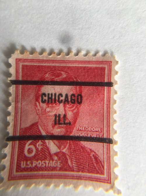 AMERICA USED 6c  THEODORE ROOSEVELT STAMP