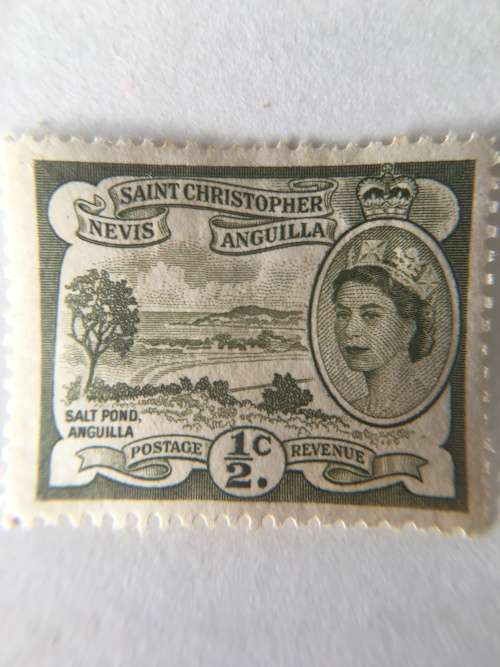 ST. KITTS AND NEVIS ISLANDS - UNUSED 1/2c STAMP