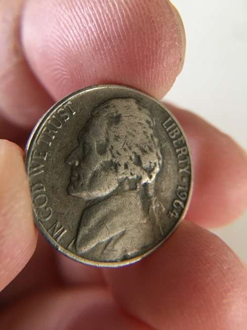 AMERICA - 5c RARE JEFFERSON 1964  COIN