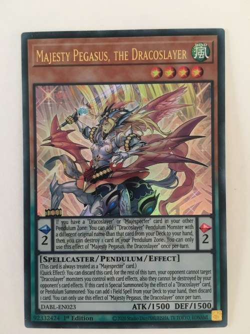 YU-GI-OH TRADING CARD - FOIL CARD - MAJESTY PEGASUS, THE DRACOSLAYER