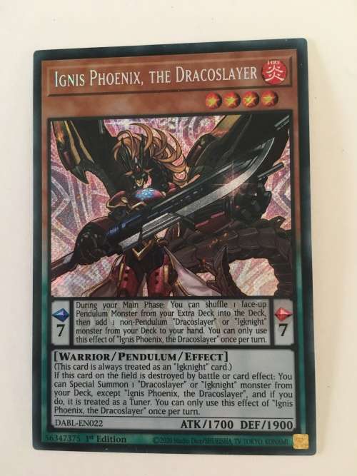 YU-GI-OH TRADING CARD - FOIL CARD / SHINY - IGNIS PHOENIX, THE DRACOSLAYER