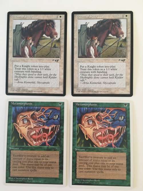 MAGIC THE GATHERING  - 2 HALF SETS - ERRAND OF DUTY X 2 - METAMORPHOSIS X2