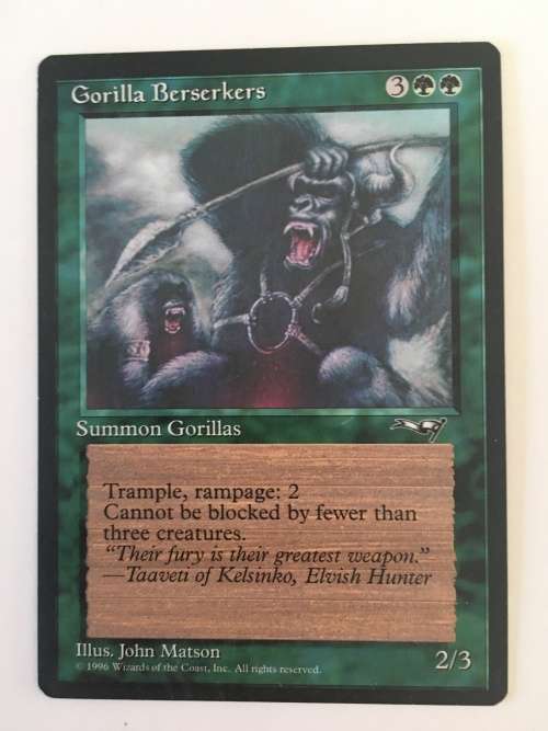 MAGIC THE GATHERING  - 2 HALF SETS - SAMITE HEALER X2 - GORILLA BERSERKERS X2