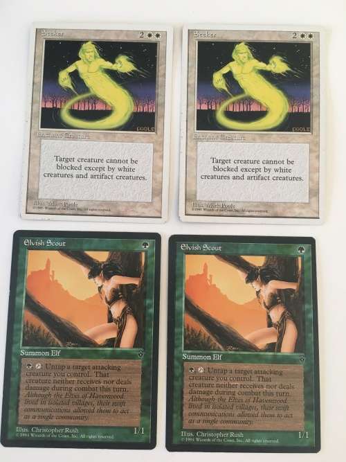 MAGIC THE GATHERING  - 2 HALF SETS -  SEEKER X2- ELVISH SCOUT X2