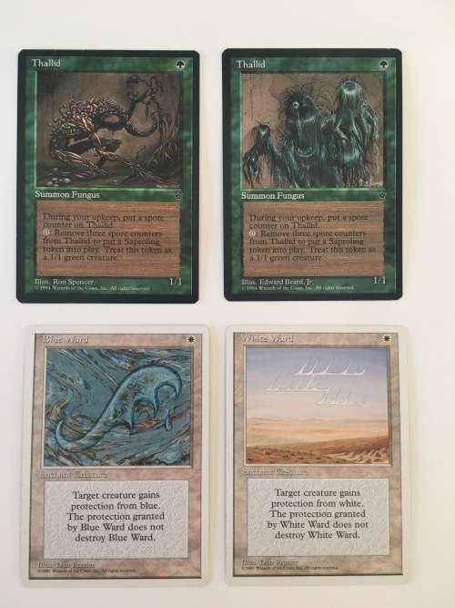 MAGIC THE GATHERING - 2 HALF SETS - THALLID X 2 - WHITE WARD AND BLUE WARD X2