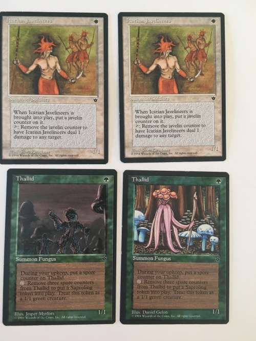 MAGIC THE GATHERING - 2 HALF SETS - ICATIAN JAVELINEERS X 2 - THALLID X 2