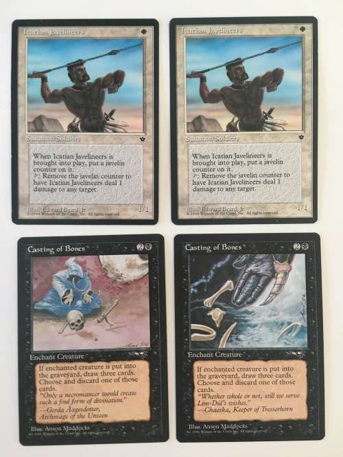 MAGIC THE GATHERING  2 HALF SETS - ICATIAN JAVELINEERS X 2 - CASTING OF BONES X 2