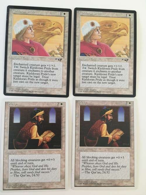 MAGIC THE GATHERING - 2 HALF SETS - KJELDORAN PRIDE X 2 - PIETY X 2