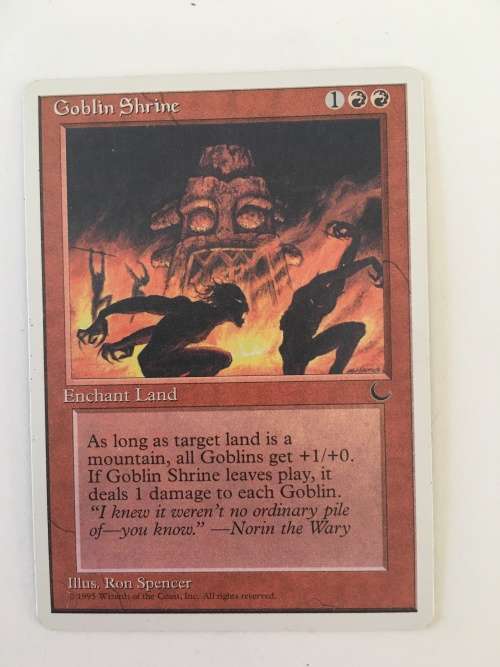 MAGIC THE GATHERING - GOBLIN SHRINE - THE DARK X 3 AND LAND CARD