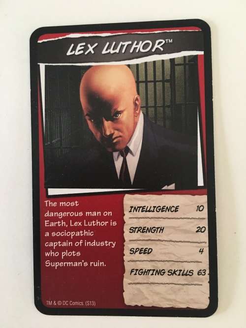 DC HERO TRADING CARDS - LEX LUTHOR - 2017 2 DIFFERENT EDITIONS