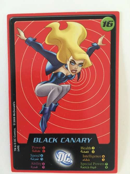 BLACK CANARY - DC CARD - MC DONALDS