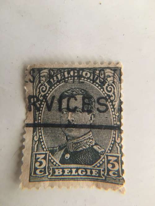 USED BELGIUM STAMP PRINTED OVER SERVICES