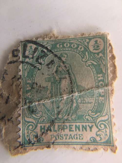 CAPE OF GOOD HOPE 2 VERSIONS OF 1/2 PENNY USED STAMP X 2