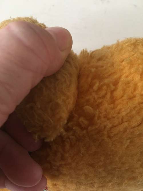 VINTAGE TEDDY BEAR - LEATHER HANDS AND FEET ARMS AND LEGS CAN MOVE OVER 52 YEARS OLD MAYBE MORE