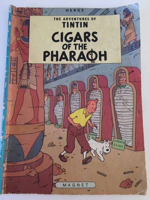 VINTAGE - TINTIN - CIGARS OF THE PHARAOH - PRINTED IN THE 70`S PAPER BACK