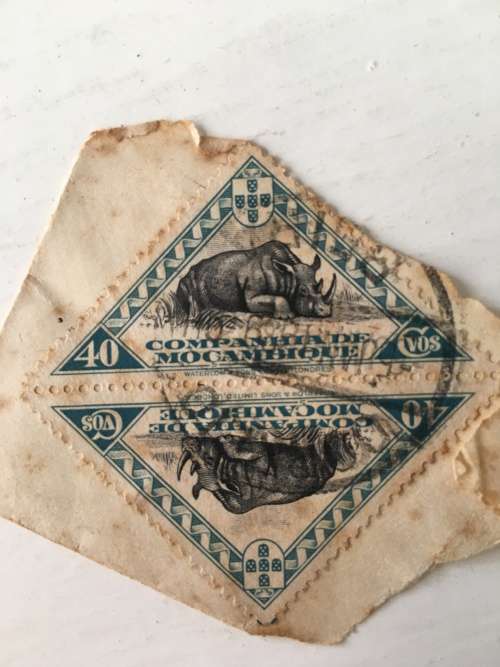 MOZAMBIQUE RHINO 1937 USED PAIR
