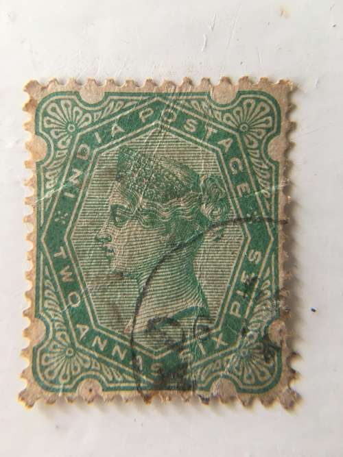 INDIA USED 2 ANNAS USED QUEEN VICTORIA STAMP