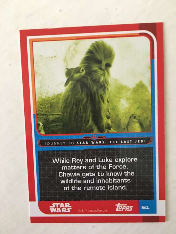 TOPPS -  STAR WARS CARD - THE LAST JEDI