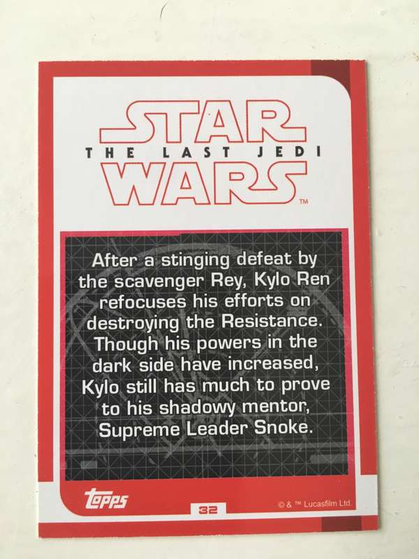 TOPPS -  STAR WARS CARD - THE LAST JEDI