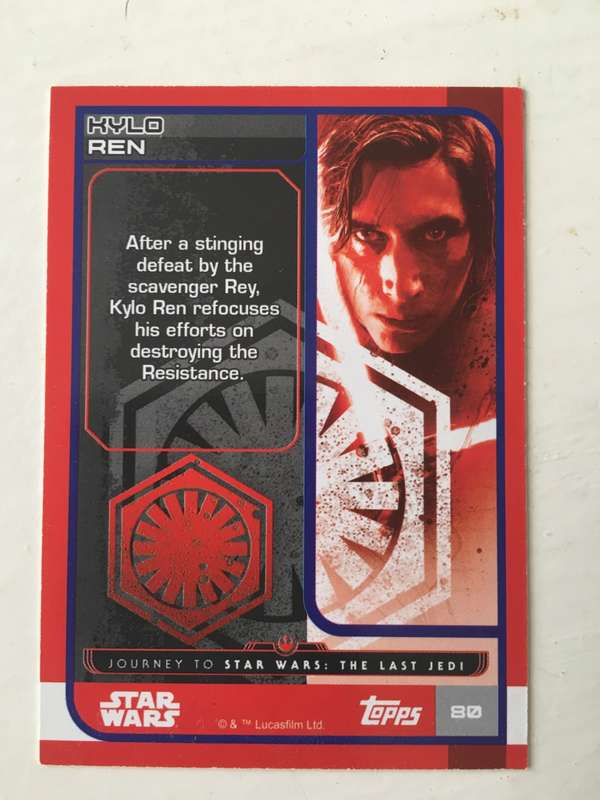 TOPPS -  STAR WARS CARD - THE LAST JEDI