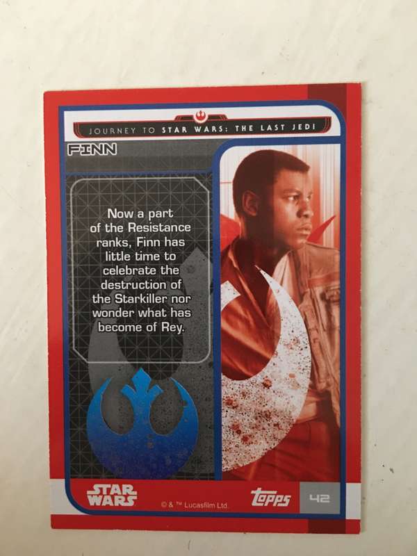 TOPPS -  STAR WARS CARD - THE LAST JEDI