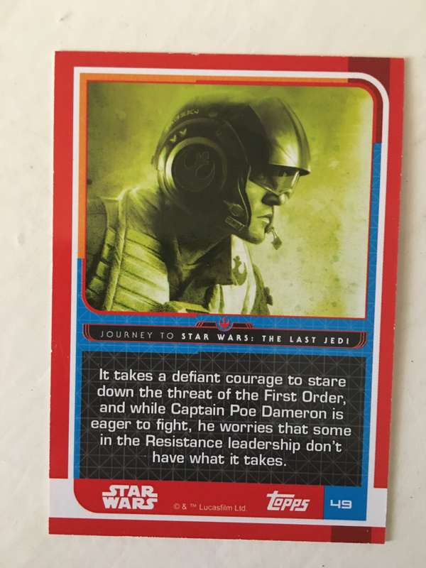 TOPPS -  STAR WARS CARD - THE LAST JEDI