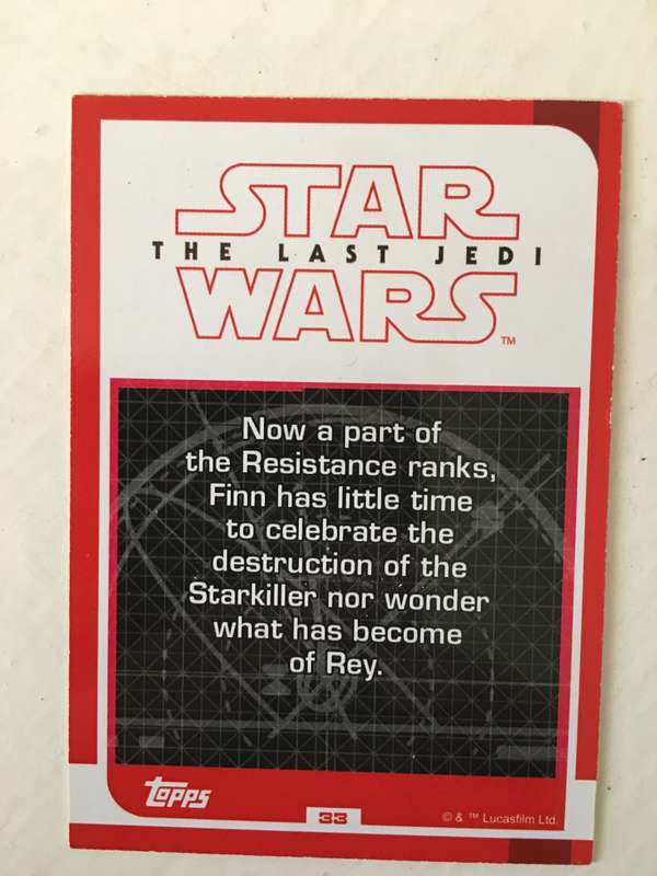 TOPPS -  STAR WARS CARD - THE LAST JEDI