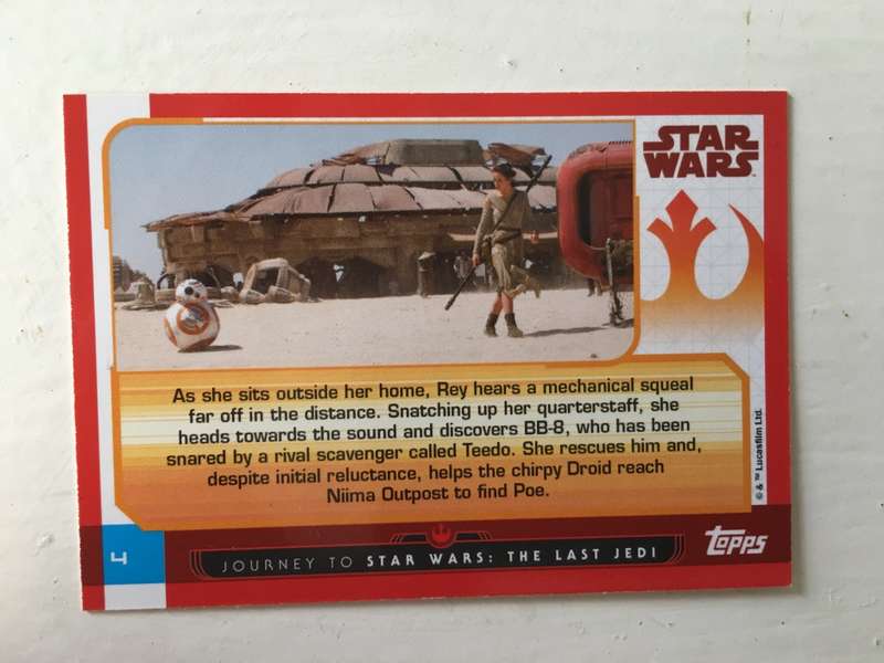 TOPPS -  STAR WARS CARD - THE LAST JEDI