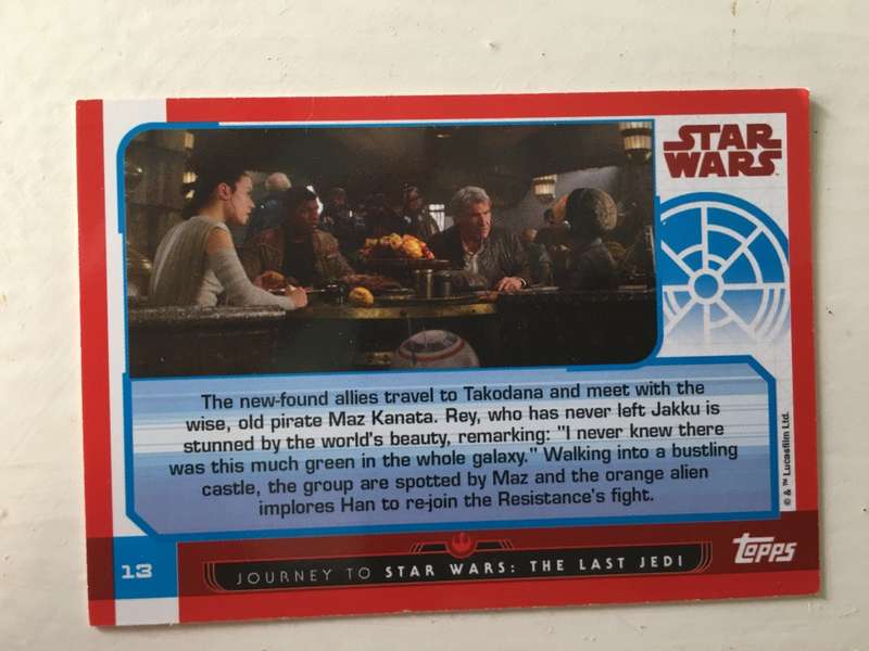 TOPPS -  STAR WARS CARD - THE LAST JEDI