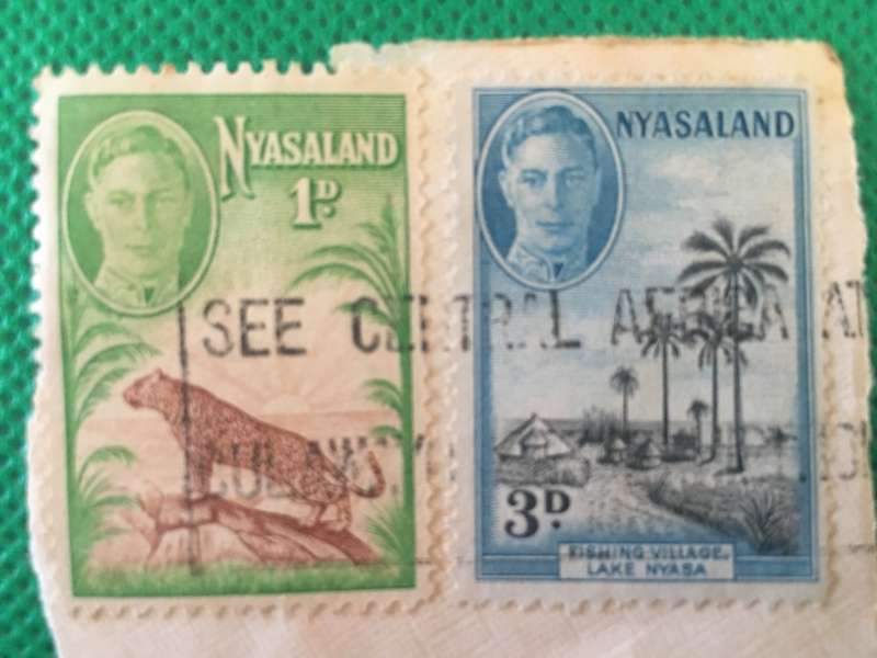 NYASALAND  2 USED STAMPS 1947