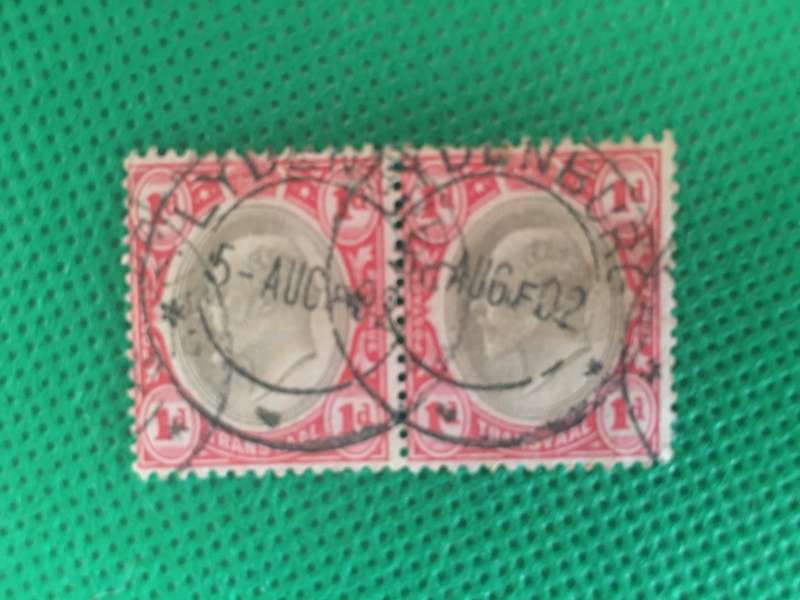SOUTH AFRICA TRANSVAAL USED PAIR OF STAMPS