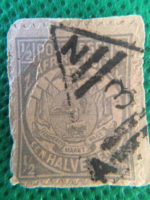 SOUTH AFRICA TRANSVAAL ZAR USED STAMP UNUSUAL CANCELLATION