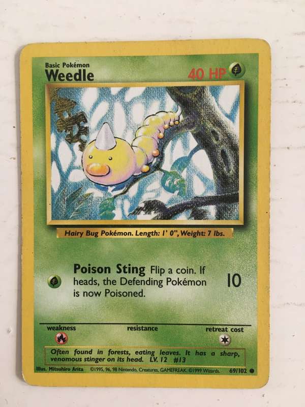 VINTAGE POKEMON  TRADING CARD - WEEDLE