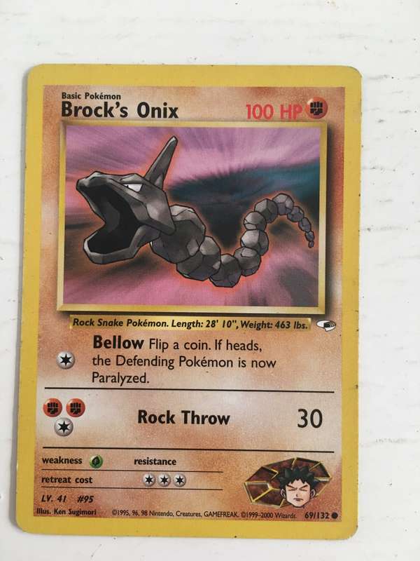 VINTAGE POKEMON TRADING CARD - BROCK`S ONIX