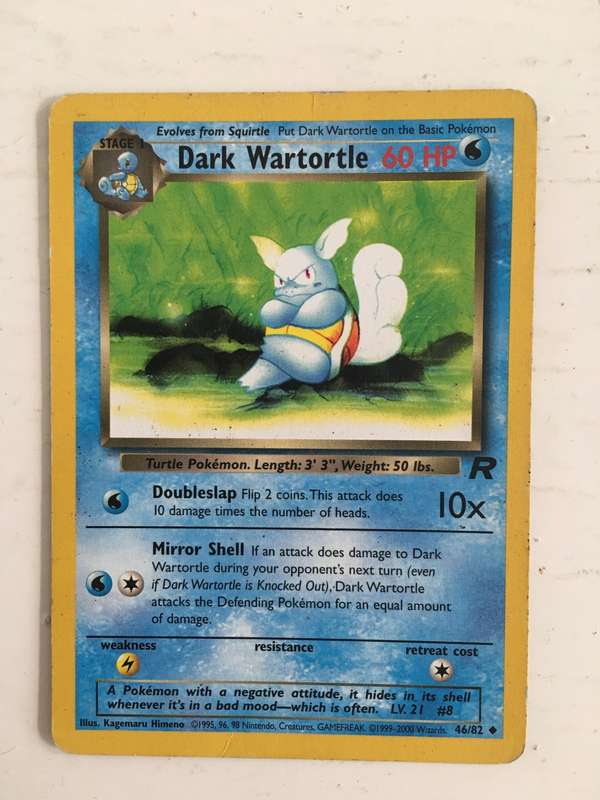 VINTAGE POKEMON  TRADING CARD - DARK WARTORTLE
