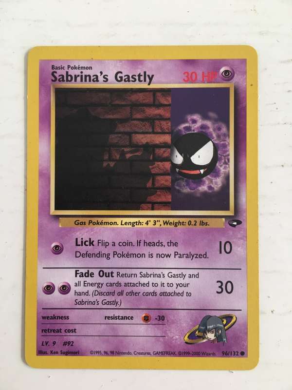 VINTAGE POKEMON TRADING CARD - SABRINA`S GASTLY