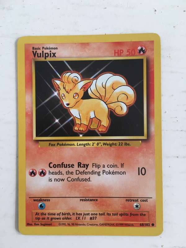 VINTAGE POKEMON TRADING CARD - VULPIX