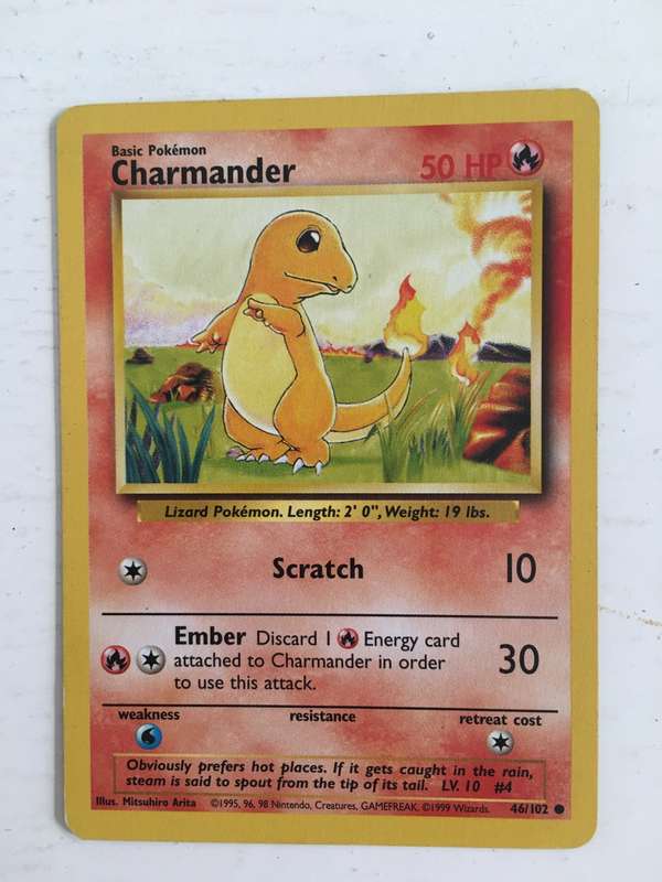 VINTAGE POKEMON TRADING CARD - CHARMANDER