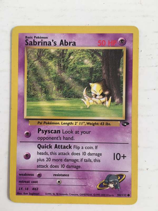 VINTAGE POKEMON TRADING CARD - SABRINA`S ABRA