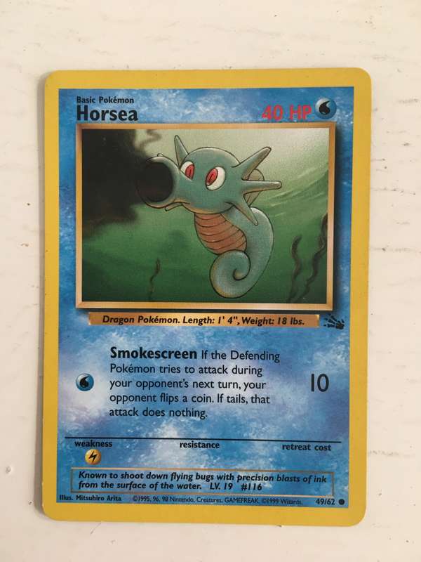 VINTAGE POKEMON TRADING CARD - HORSEA