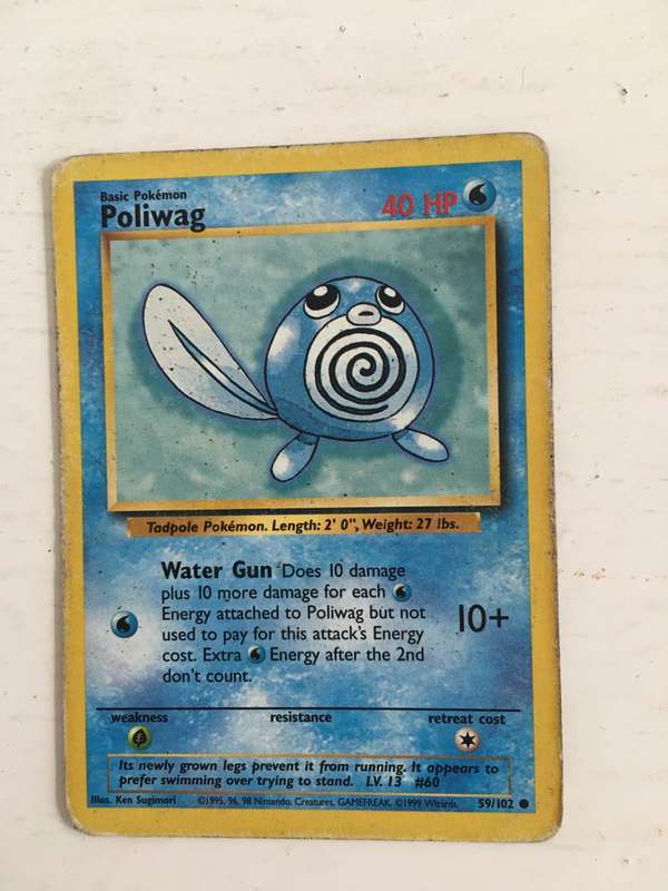 VINTAGE POKEMON TRADING CARD - POLIWAG