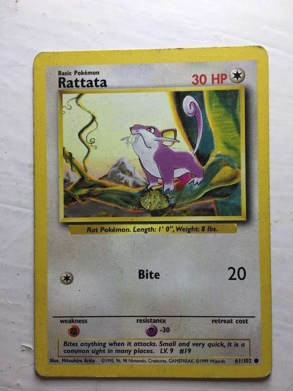VINTAGE POKEMON TRADING CARD - RATTATA