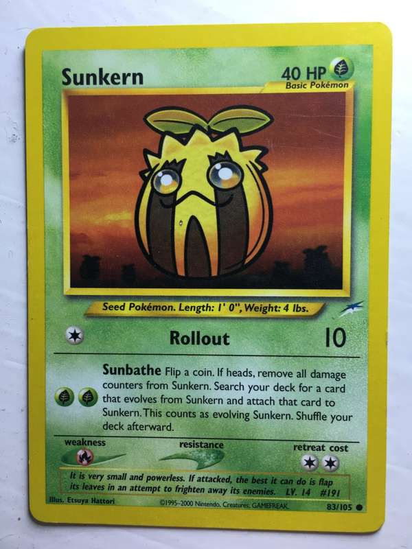VINTAGE POKEMON TRADING CARD - SUNKERN