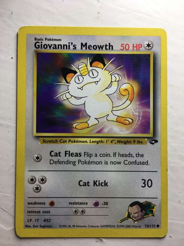 VINTAGE POKEMON TRADING CARD - GIOVANNI`S MEOWTH
